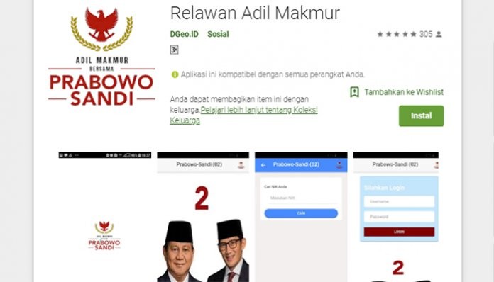 Tutup Potensi Kecurangan, BPN Luncurkan Aplikasi Untuk Kawal Suara Pemilu 2019