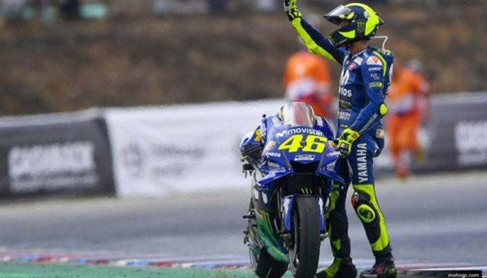 Rossi Kecewa, Ingin Tampil Cepat Rantai Motor Malah Putus