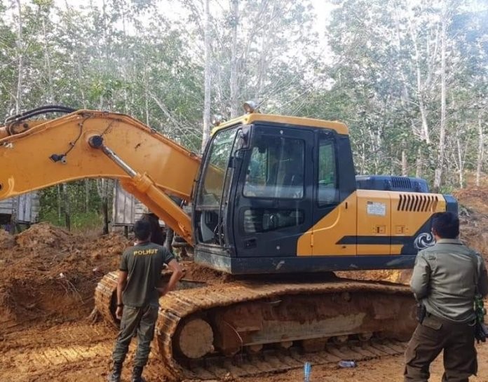 Polhut Amankan Barbuk Tambang Ilegal