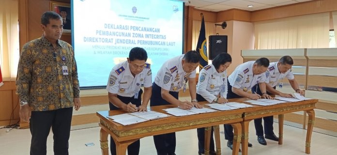Ditjen Hubla Gelar Deklarasi Zona Integritas Menuju WBK dan WBBM Untuk Perhubungan Laut Yang Lebih Baik