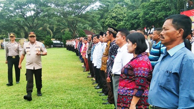 Ratusan Cakades dan P2KD Apel Deklarasi Damai di Mapolres Serdang Bedagai