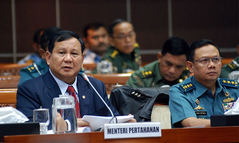 Menhan Prabowo Raker Dengan Komisi I DPR