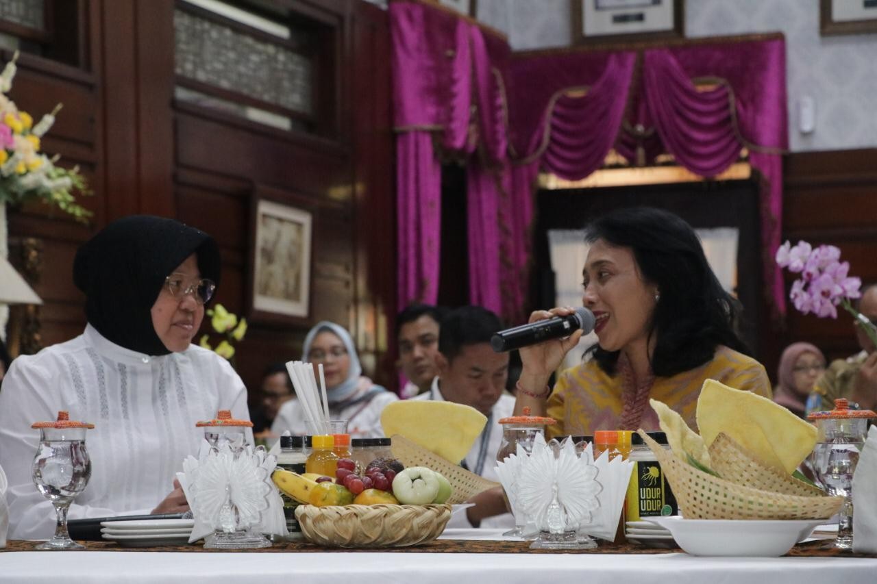 Menteri PPPA dengan Walikota Risma Bincangkan Wirausaha Perempuan & Pemenuhan Hak Anak