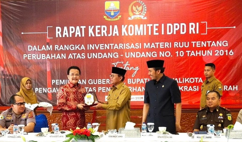 Komite II DPD Dapat Masukan Dari Provinsi Jambi Tentang Penyederhanaan Birokrasi Dan Pilkada Serentak