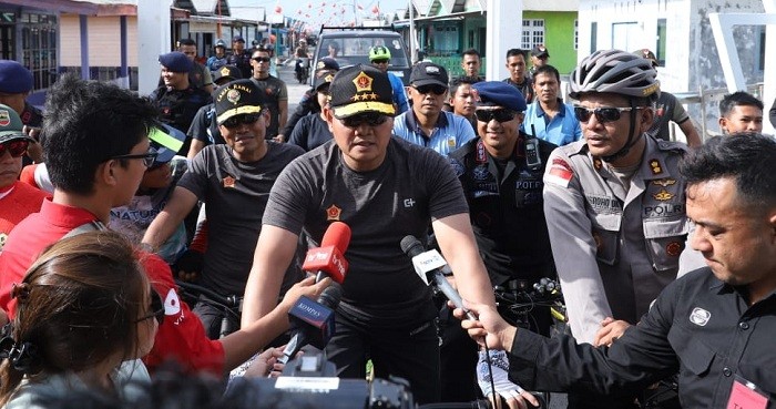 Ratusan Anggota TNI dan Polri Gowes Bareng di Natuna