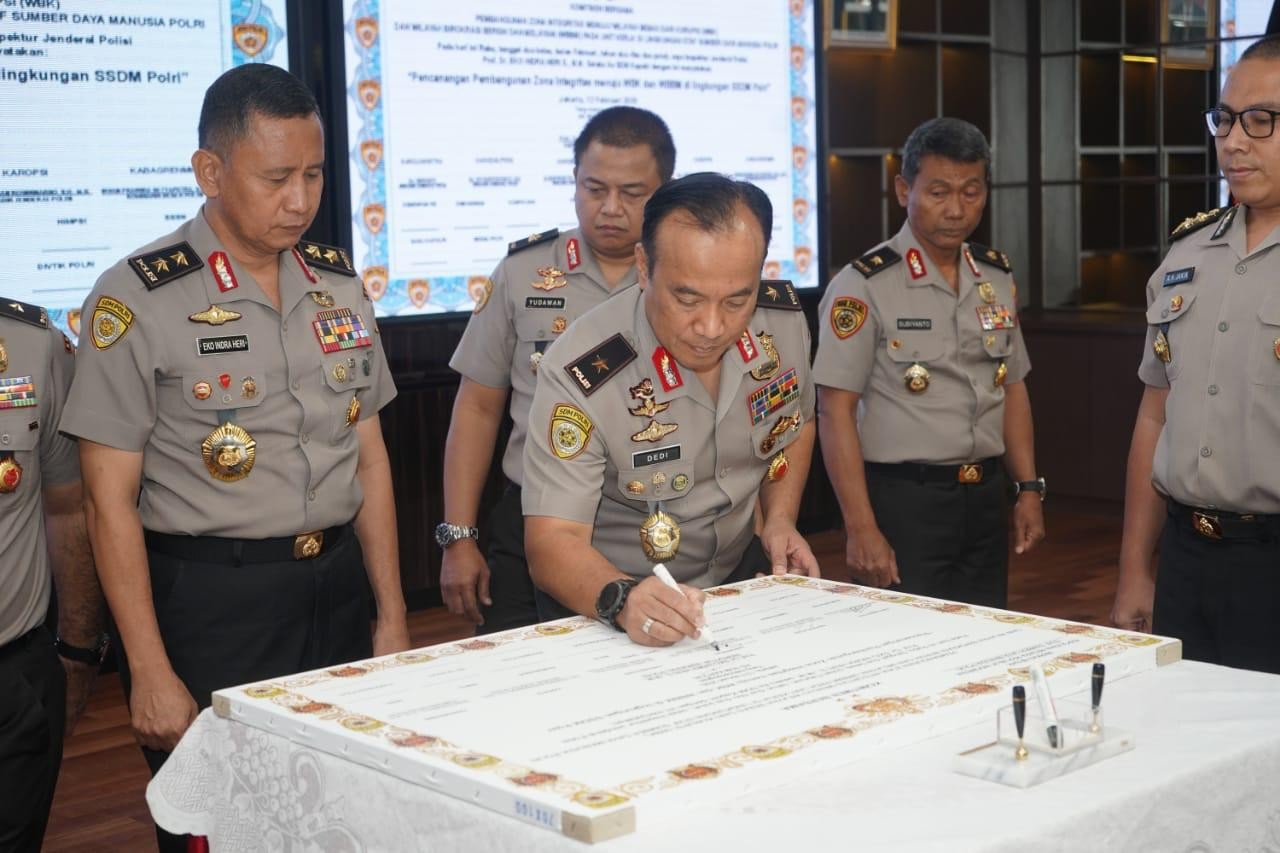 Wujudkan Pelayanan Bersih Dari KKN, SSDM Polri Canangkan Zona Integritas