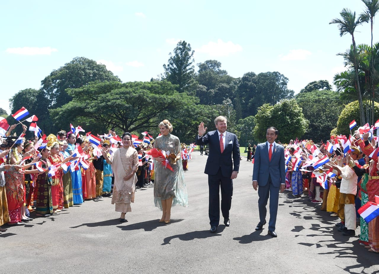 Presiden Jokowi Sambut Kunjungan Kenegaraan Raja dan Ratu Belanda di Istana Bogor
