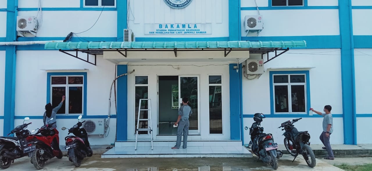 SPKKL Sambas Bakamla RI Turut Lakukan Upaya Pencegahan Merebaknya COVID-19