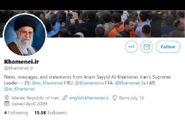 Twitter Blokir Akun Milik Pemimpin Tertinggi Iran Ali Khamenei