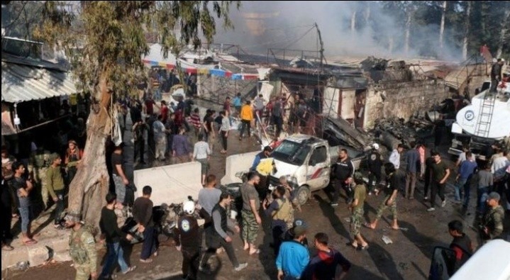 Bom Meledak di Kota Afrin Suriah Barat, 40 Orang Tewas