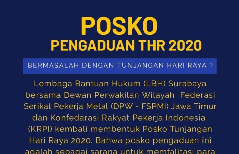 Pengusaha Wajib Bayarkan Tunjangan Hari Raya (THR) Kepada Pekerja Dalam Pandemi Covid-19  