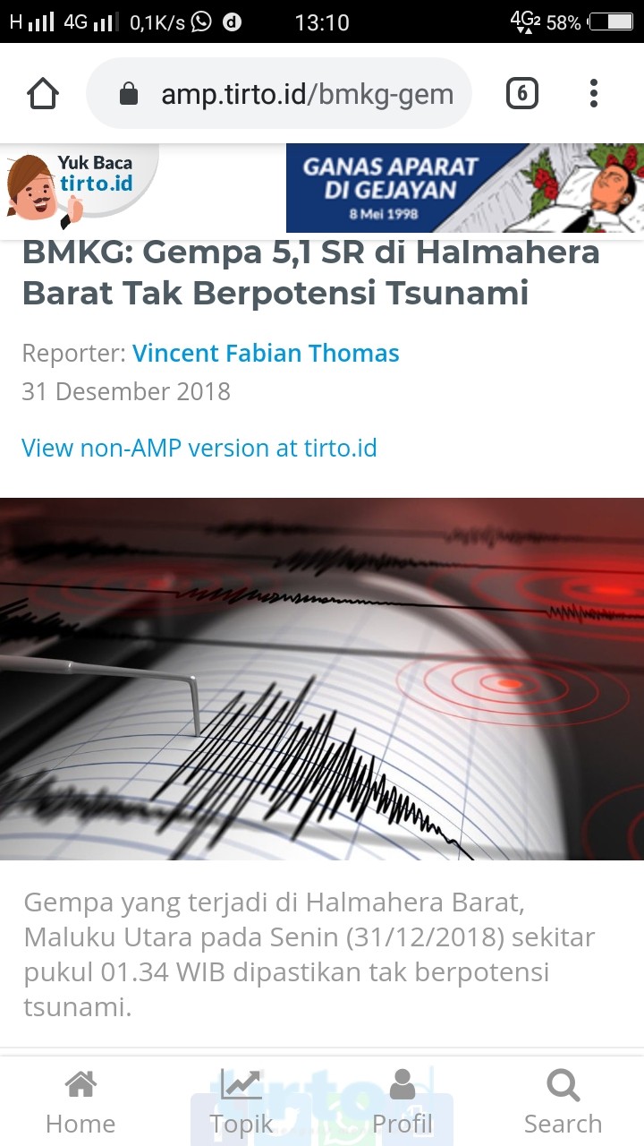 Iran Diguncang Gempa 5,1, Satu Orang Tewas