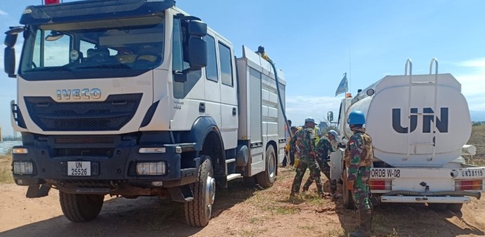 Satgas TNI Konga XXXIX-B MONUSCO Berhasil Padamkan Kebakaran di Kalemie