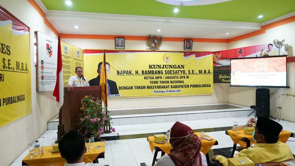 Temu Tokoh Masyarakat Purbalingga, Bamsoet Minta Masyarakat Tidak Percaya Hoax Isi UU Cipta Karya