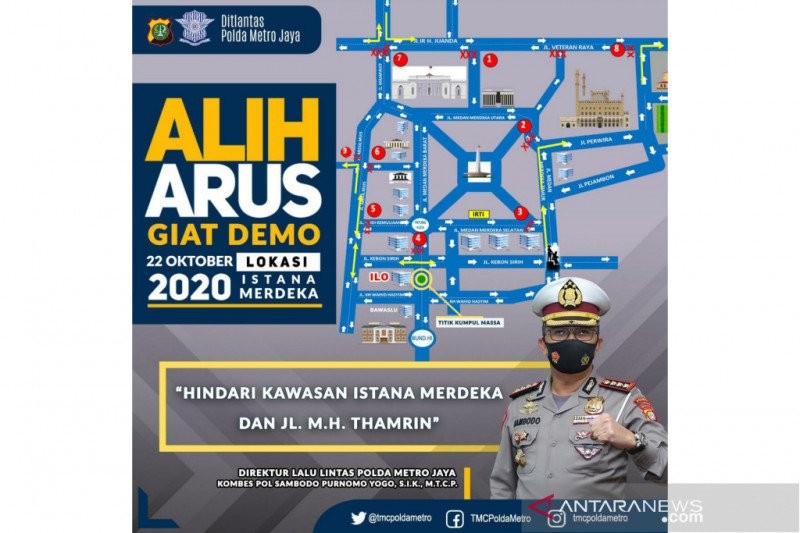 Polisi Kembali Alihkan Arus Lalu Lintas di Sekitar Istana Merdeka