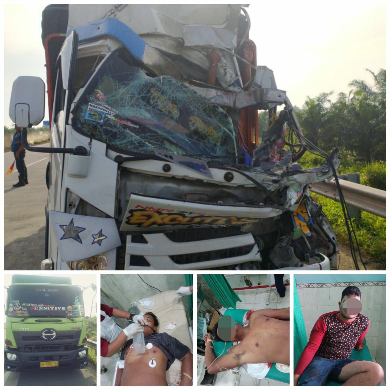 Sopir Ngantuk, Truk Tabrak Truk Dijalan Tol JMKT, 3 Orang Luka-Luka
