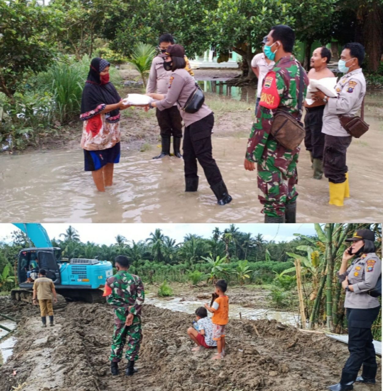 Tanggul Siboro Pecah, Kapolsek Tebing Tinggi Gerak Cepat