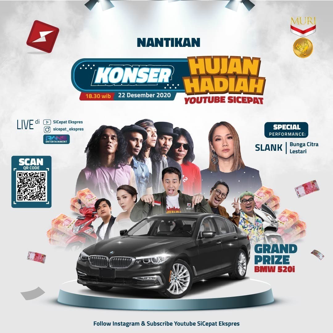 Ramaikan Puncak Program Hujan Hadiah Youtube Sicepat, Sicepat Gelar Konser Virtual Gandeng Slank