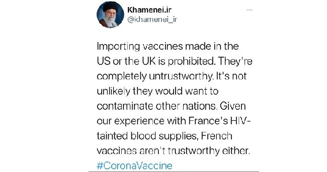 Twitter Hapus Cuitan Khamenei Soal Larangan Impor Vaksin dari AS dan Inggris