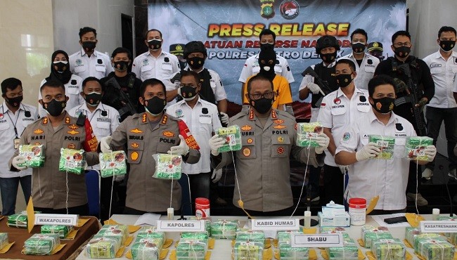 Dikirim Awal Tahun, 46,5 Kilo Sabu Asal Medan Disita Polisi