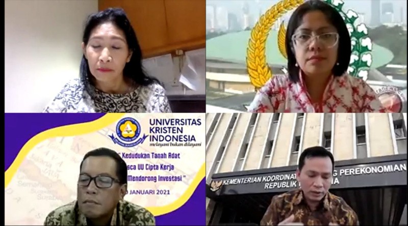Ketua PPUU DPD RI : Investasi Butuh Lahan, PPUU DPD dan FH UKI Bedah Kedudukannya Tanah Adat Pasca UU No 11/2020.