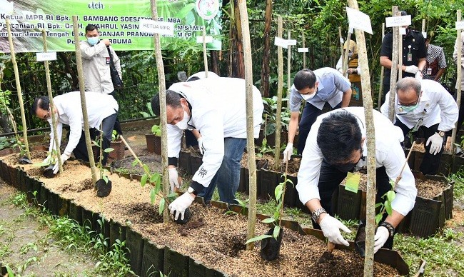 Bamsoet Bersama Menteri Pertanian Berikan Bantuan Bibit Vanili Kepada Petani Salatiga
