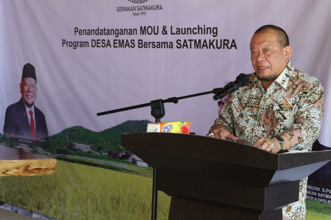 Ketua DPD Hadiri Launching Program Desa Emas dan Bertemu Kyai Kampung se-Lampung
