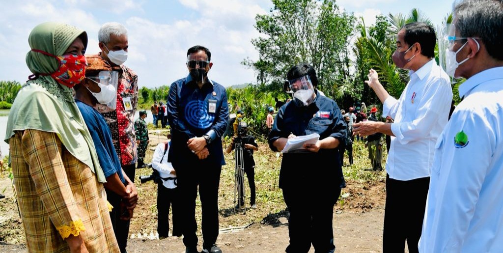 Bersama Presiden,  Menteri Siti Tanam Mangrove Di Cilacap