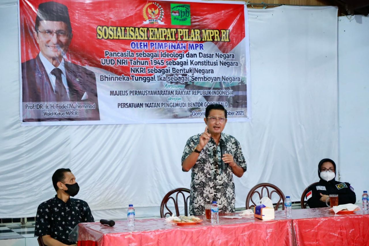 Sosialisasi Empat Pilar Kepada Pengemudi Bentor, Fadel Muhammad Harap Empat Pilar Jadi Pegangan Hidup
