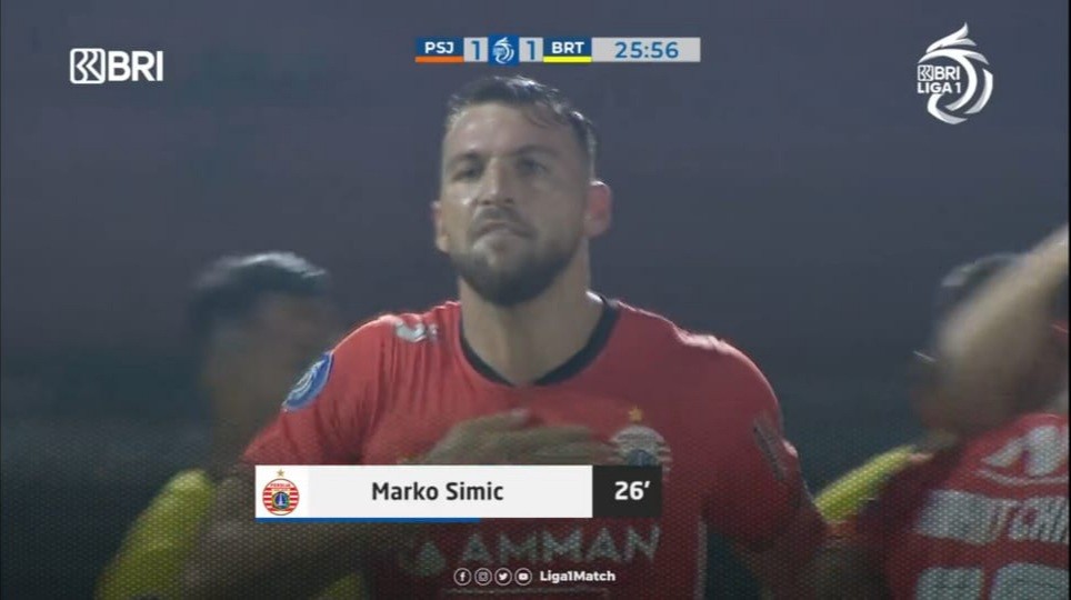 Persija Jakarta Vs Barito Putera Berakhir  Imbang 1-1