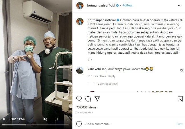 Kelar Operasi Katarak, Hotman Paris: Bisa Lihat Cewe Cantik Lagi 