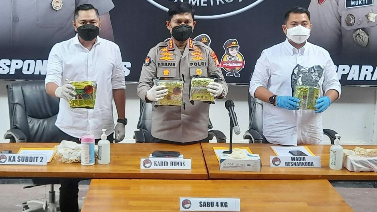 Ada di Malaysia, Polisi Buru Pengendali 4 Kilogram Sabu yang Disita di Pamulang