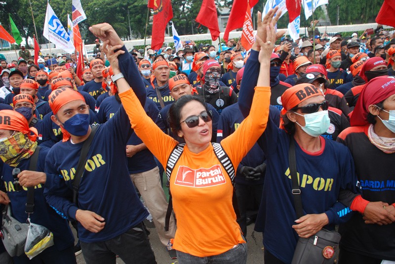 Demo Buruh Tolak RUU Cipta Kerja