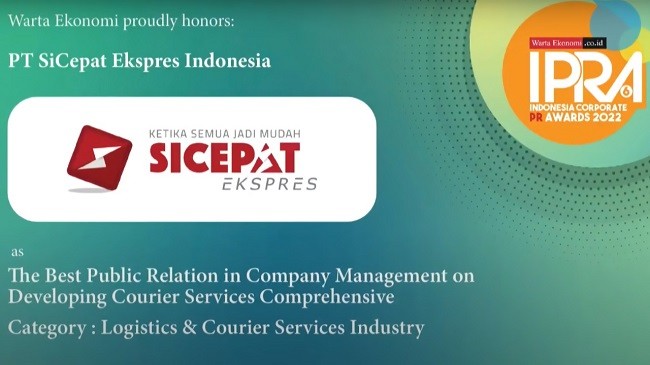 SiCepat Ekspres Sabet Penghargaan Indonesia Corporate PR Awards 2022