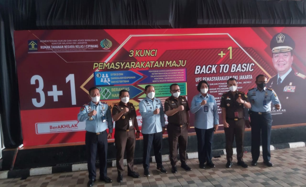 Pantau Upaya Pencegahan Covid-19, Kanwil Kumham dan Kejati DKI Jakarta Sambangi Rutan Klas I Cipinang