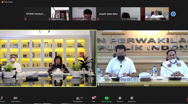 Komite II DPD RI Apresiasi Kinerja Kementerian LHK Tahun 2021