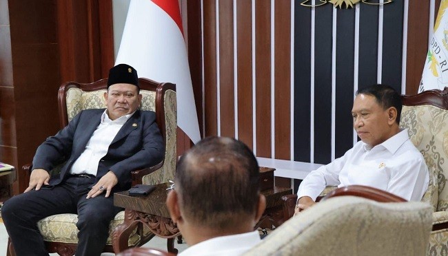 Bahas Perkembangan PB Muaythai Indonesia, Menpora dan Ketua KONI Temui Ketua DPD RI