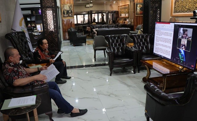 Teleconference dengan Wakil Ketua Duma Rusia, Ketua DPD RI Minta Perang Dihentikan