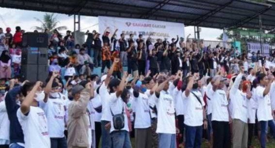 Dukung Ganjar Pranowo di Pilpres, Ribuan Santri dan Relawan Gelar Apel Akbar