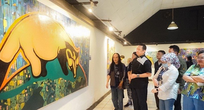 Ketua MPR RI Apresiasi Pameran Lukisan Karya Ireng Halimun 'Langkah 5inga 7antan'