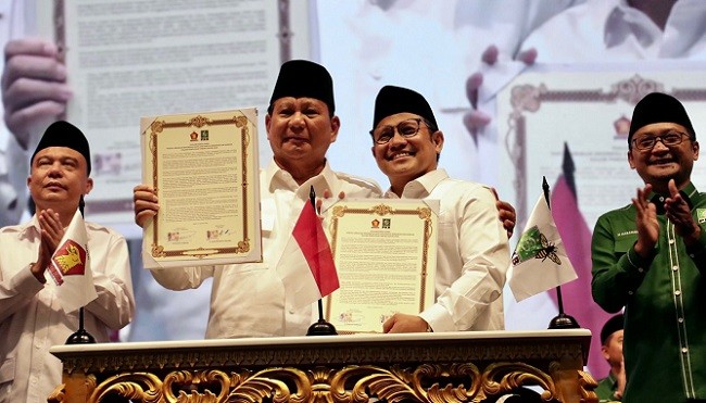 Deklarasi Koalisi, Cak Imin dan Prabowo Saling Beradu Pantun