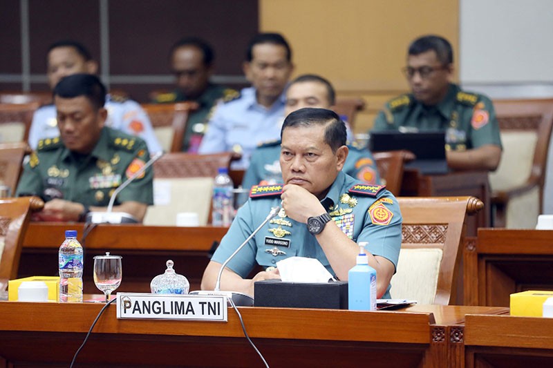 Panglima TNI Yudo  Margono Raker dengan Komisi I DPR