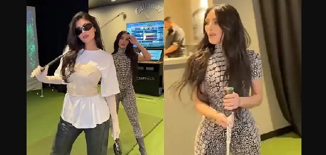 Waduh... Kim Kardashian Pukul Perut Kylie Jenner dengan Tongkat Golf 