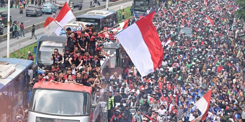 Arak-arakan Timnas Emas SEA Games, Tiga Terduga Copet Diamankan