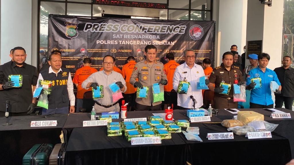 Bongkar Jaringan Internasional, Polres Tangsel Sita Narkoba Senilai Rp 10 Miliar
