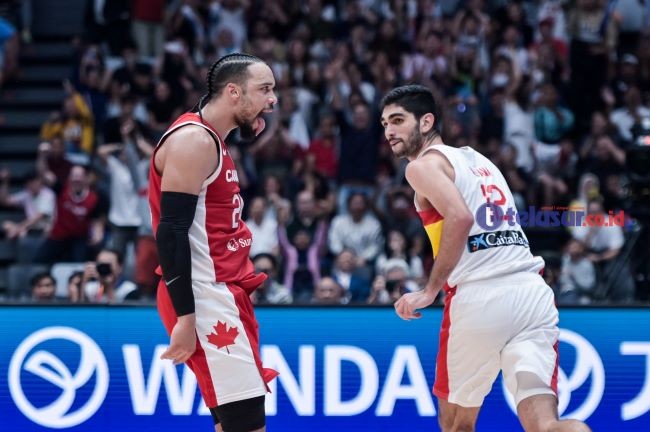 Foto: Kanada Singkirkan Juara Bertahan Spanyol di FIBA World Cup 2023