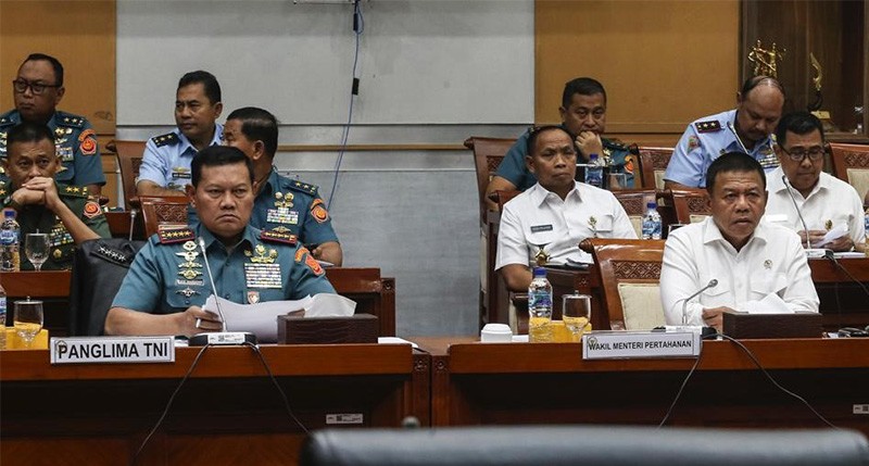 Wamenhan, Panglima TNI Ikuti Raker Komisi I DPR RI