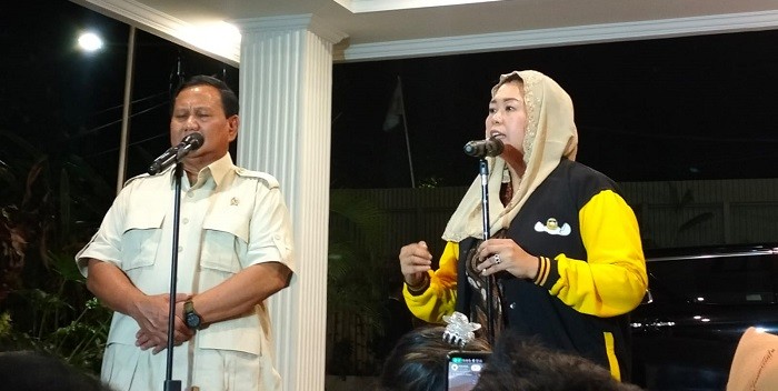 Yenny Wahid Sambangi Kediaman Prabowo