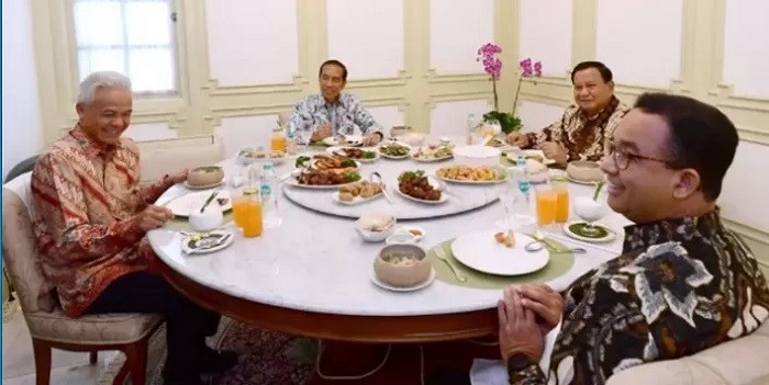 Jokowi Undang 3 Bacapres Makan Siang di Istana, Prabowo: Suasana Akrab