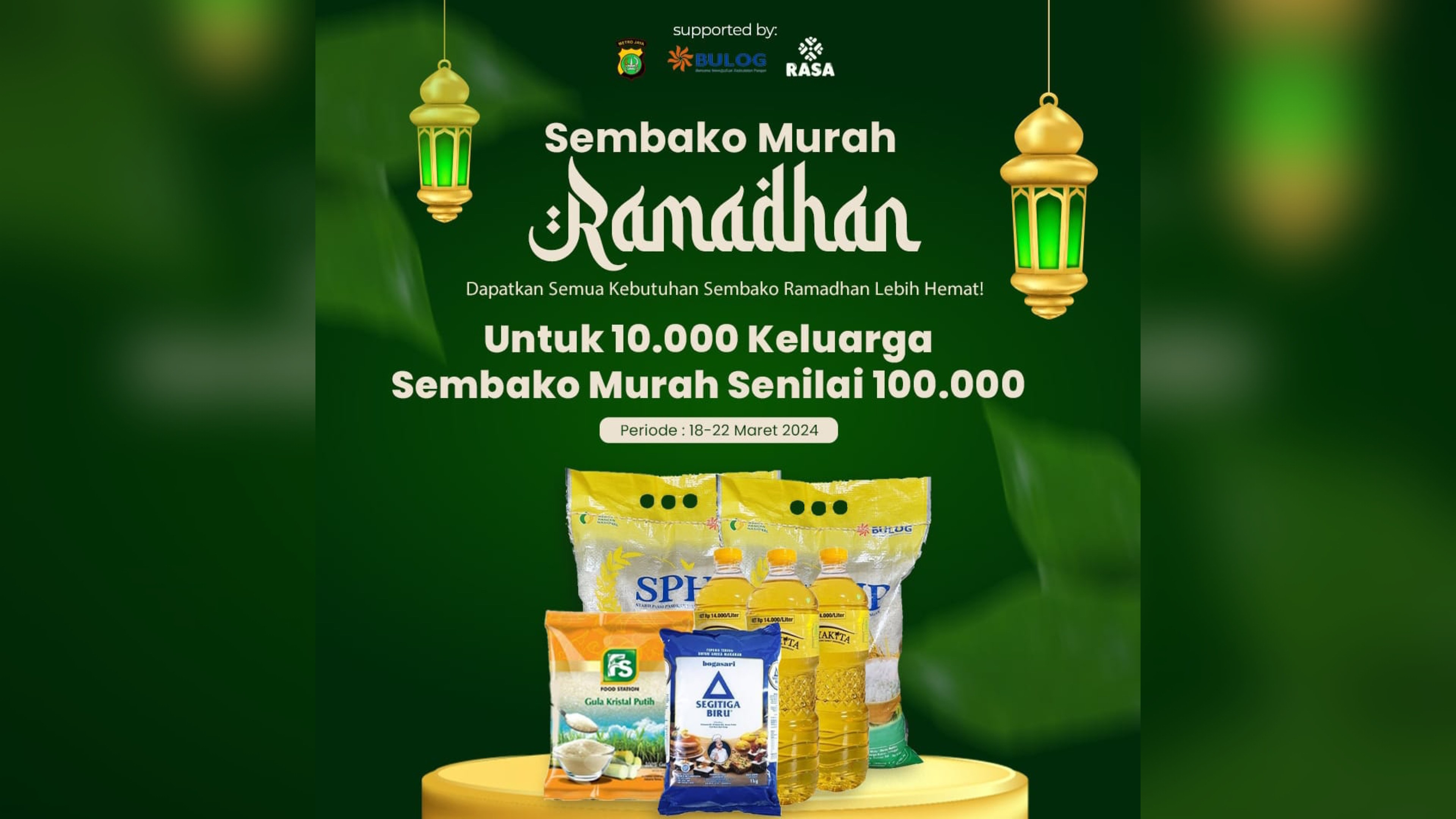 Rasa Corp Kolaborasi dengan Polda Metro Jaya dan Bulog Gelar 10.000 Sembako Murah Ramadan